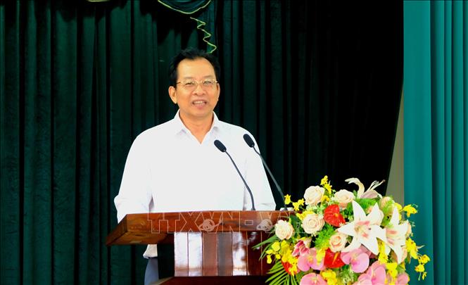 Ông Vương Quốc Nam, Phó Chủ tịch UBND thành phố Cần Thơ phát biểu chỉ đạo tại hội nghị. Ảnh: Thu Hiền - TTXVN