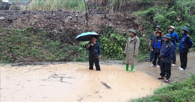 Mưa lũ gây ngập lụt tại huyện Như Xuân (cũ), tỉnh Thanh Hóa. Ảnh: TTXVN phát