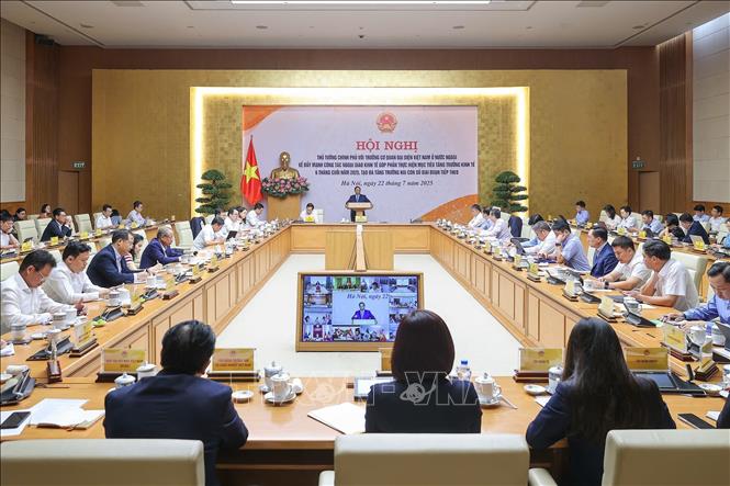 Hội nghị Thủ tướng Chính phủ với các Trưởng Cơ quan đại diện Việt Nam ở nước ngoài về đẩy mạnh công tác ngoại giao kinh tế. Ảnh: Dương Giang-TTXVN