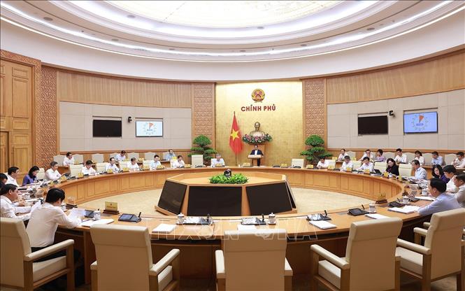 Phiên họp Chính phủ chuyên đề về xây dựng pháp luật tháng 7 năm 2025. Ảnh: Dương Giang-TTXVN

