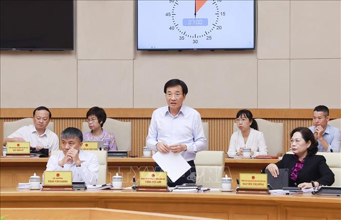 Bộ trưởng, Chủ nhiệm Văn phòng Chính phủ Trần Văn Sơn phát biểu. Ảnh: Dương Giang-TTXVN
