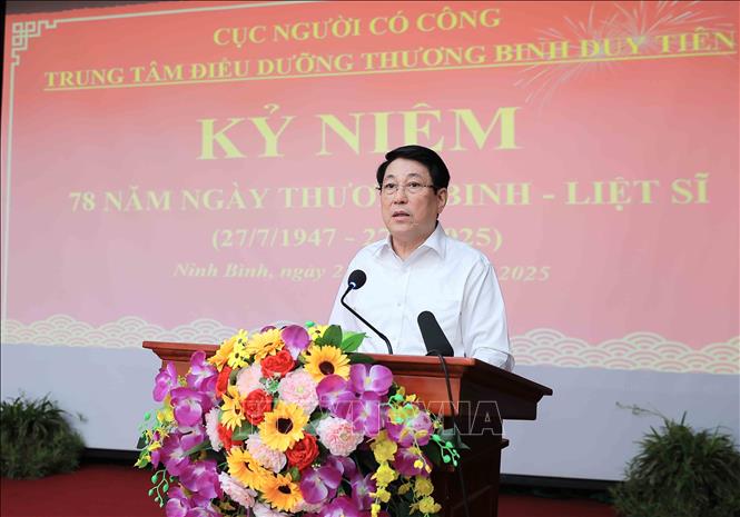 Chủ tịch nước Lương Cường phát biểu. Ảnh: An Đăng - TTXVN