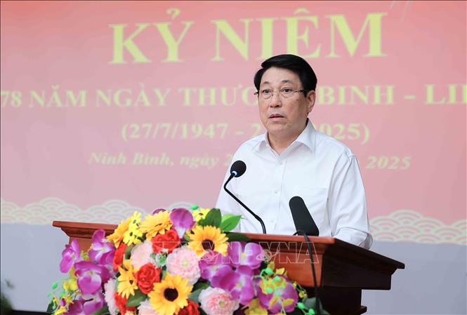 Chủ tịch nước Lương Cường phát biểu. Ảnh: An Đăng - TTXVN
