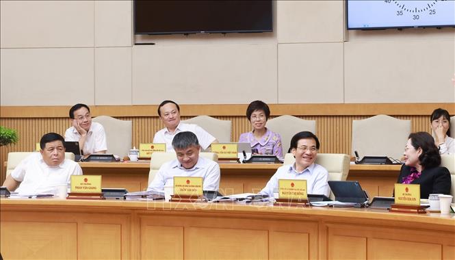 Các đại biểu tham dự Phiên họp Chính phủ chuyên đề về xây dựng pháp luật tháng 7 năm 2025. Ảnh: Dương Giang-TTXVN