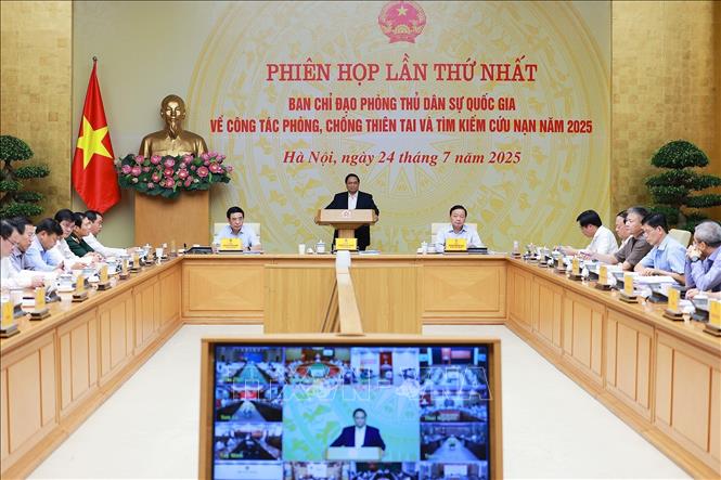 Thủ tướng Phạm Minh Chính kết luận Phiên họp lần thứ nhất của Ban Chỉ đạo Phòng thủ dân sự quốc gia. Ảnh: Dương Giang-TTXVN
