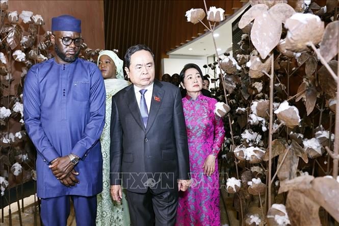 NA Chairman Tran Thanh Man and his spouse visit the Museum of Black Civilizations. VNA Photo: Doãn Tấn
