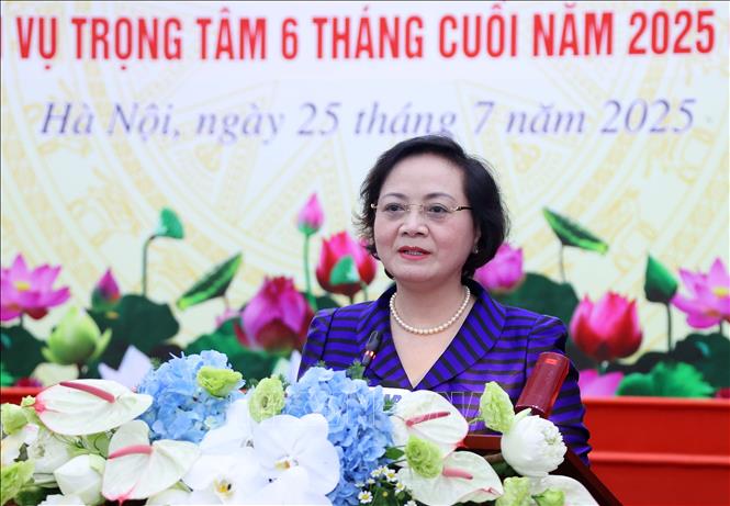 Bộ trưởng Bộ Nội vụ Phạm Thị Thanh Trà phát biểu khai mạc. Ảnh: Văn Điệp - TTXVN 