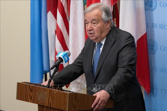 Tổng Thư ký Liên hợp quốc (LHQ) Antonio Guterres ngày 24/7/2025 đã kêu gọi Thái Lan và Campuchia thể hiện kiềm chế tối đa trong bối cảnh căng thẳng leo thang giữa hai nước láng giềng ở khu vực Đông Nam Á. Ảnh: THX/TTXVN