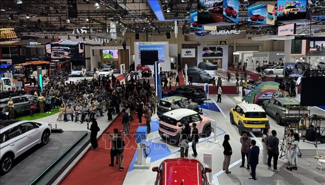 Quang cảnh triển lãm GIIAS 2025. Ảnh: Đỗ Quyên – PV TTXVN tại Indonesia