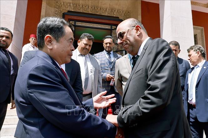 Chủ tịch Quốc hội Trần Thanh Mẫn hội kiến Chủ tịch Thượng viện Maroc Mohamed Ould Errachid. Ảnh: Doãn Tấn - TTXVN
