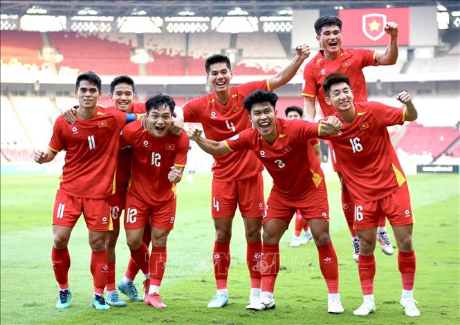 Tuyển Việt Nam lần thứ ba vào chung kết U23 Đông Nam Á. Ảnh: VFF/TTXVN phát