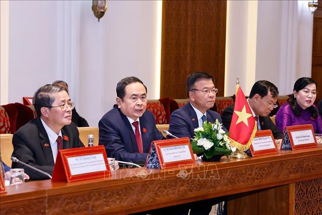 NA Chairman Tran Thanh Man at the talks. VNA Photo: Doãn Tấn 