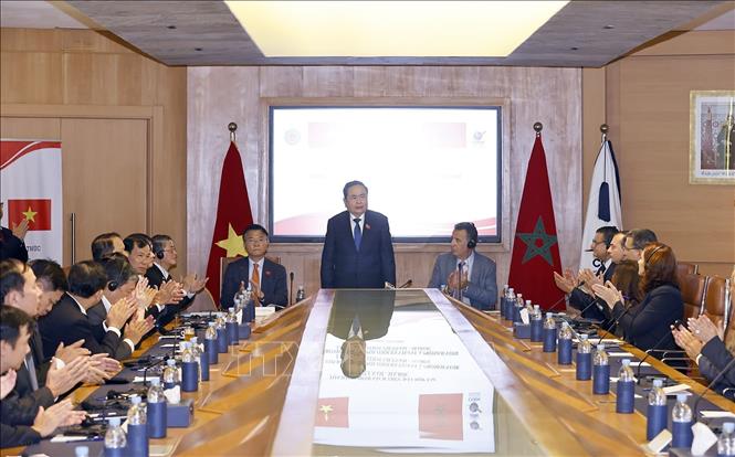 Chủ tịch Quốc hội Trần Thanh Mẫn dự khai mạc Tọa đàm chính sách thúc đẩy hợp tác kinh tế, thương mại và đầu tư Việt Nam - Maroc. Ảnh: Doãn Tấn – TTXVN