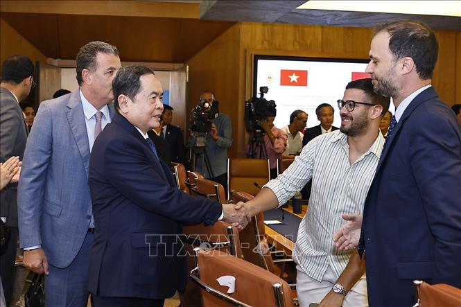 Chủ tịch Quốc hội Trần Thanh Mẫn với đại biểu Maroc dự Tọa đàm chính sách thúc đẩy hợp tác kinh tế, thương mại và đầu tư Việt Nam - Maroc. Ảnh: Doãn Tấn – TTXVN