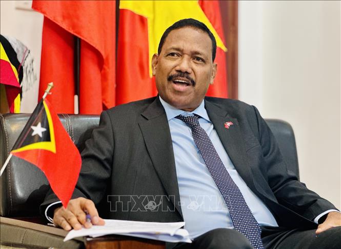  Đại sứ Timor Leste tại Việt Nam Joao Pereira trả lời phỏng vấn của phóng viên TTXVN. Ảnh: Việt Đức - TTXVN