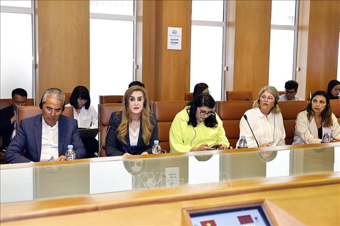 Moroccan delegates attend the dialogue. VNA Photo: Doãn Tấn 