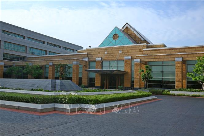 Quang cảnh bên ngoài Bộ Ngoại giao Thái Lan ở Bangkok, ngày 25/7/2025. Ảnh: THX/TTXVN