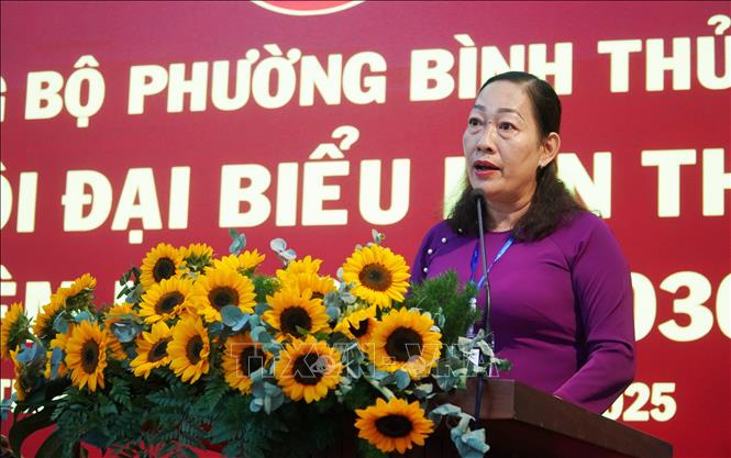 Bà Phan Thị Nguyệt, Bí thư Đảng ủy phường Bình Thủy (thành phố Cần Thơ) nhiệm kỳ 2025 - 2030. Ảnh: Thu Hiền - TTXVN           