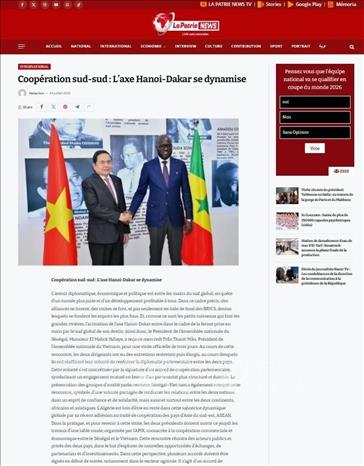 Báo điện tử Algeria bình luận về ý nghĩa chuyến thăm với châu Phi. Ảnh: Chụp màn hình