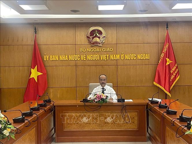 Ông Nguyễn Trung Kiên, Chủ nhiệm Ủy ban Nhà nước về người Việt Nam ở nước ngoài, Bộ Ngoại giao  tại đầu cầu Việt Nam. Ảnh: Phạm Tuân/pv TTXVN tại Nhật Bản