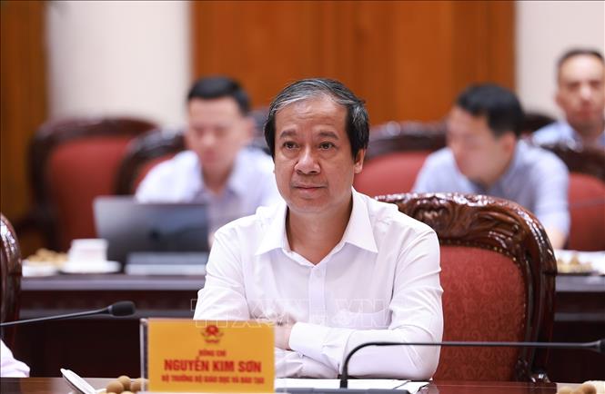 Bộ trưởng Bộ Giáo dục và Đào tạo Nguyễn Kim Sơn phát biểu. Ảnh: Dương Giang-TTXVN 