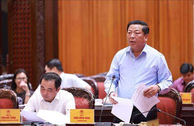Bộ trưởng Bộ Xây dựng Trần Hồng Minh phát biểu. Ảnh: Dương Giang-TTXVN 