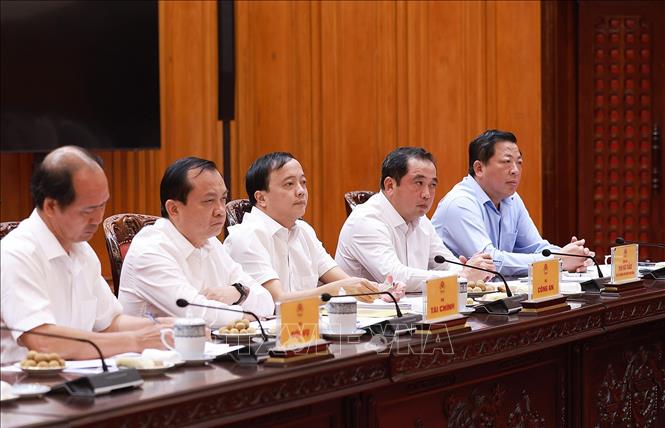 Lãnh đạo các bộ tham dự cuộc họp. Ảnh: Dương Giang-TTXVN