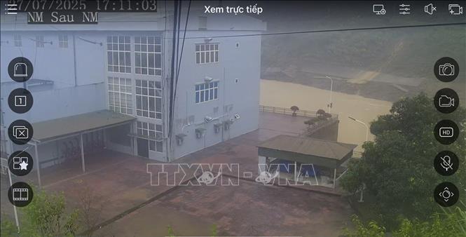 Hình ảnh hoạt động bình thường trực tiếp tại Thủy điện Bản Vẽ do Cơ quan chức năng cung cấp. Ảnh: TTXVN phát