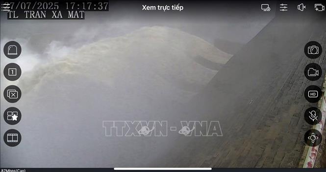 Hình ảnh hoạt động bình thường trực tiếp tại Thủy điện Bản Vẽ do Cơ quan chức năng cung cấp. Ảnh: TTXVN phát