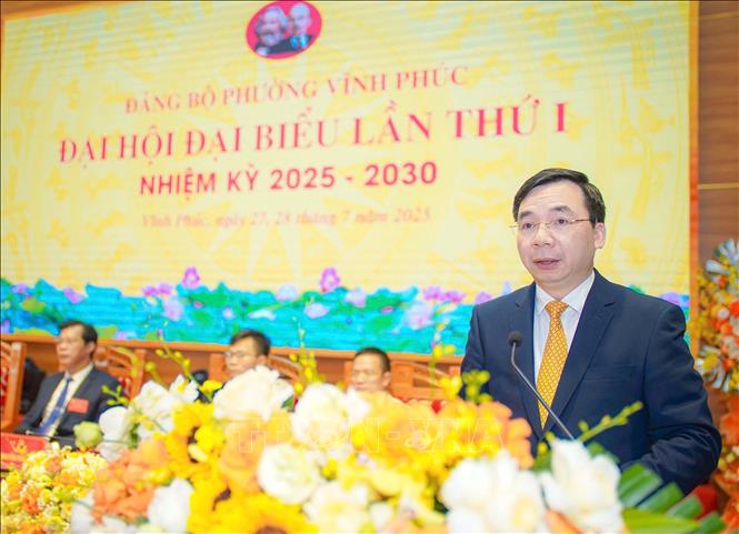 Phó Bí thư Tỉnh ủy Phú Thọ Bùi Huy Vĩnh phát biểu chỉ đạo Đại hội. Ảnh: Hoàng Hùng -TTXVN