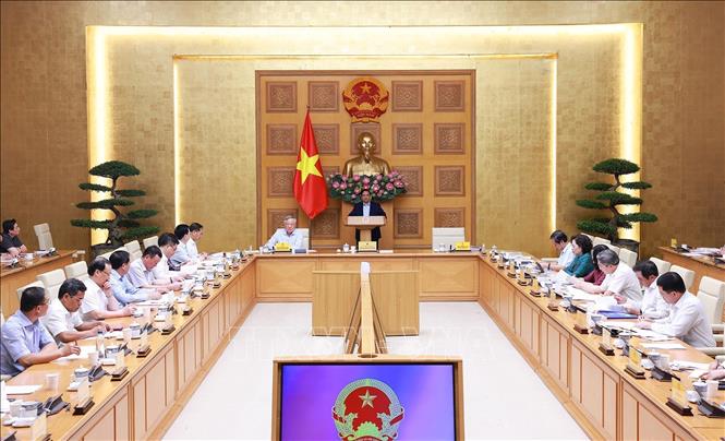 Thủ tướng Phạm Minh Chính chủ trì họp sơ kết 1 tháng vận hành chính quyền địa phương hai cấp. Ảnh: Dương Giang-TTXVN 