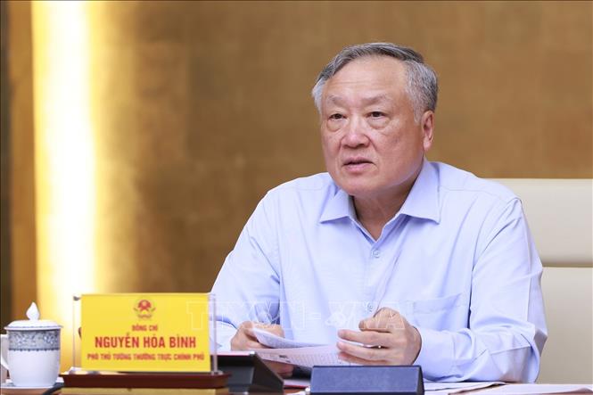 Phó Thủ tướng Thường trực Nguyễn Hoà Bình phát biểu. Ảnh: Dương Giang-TTXVN 