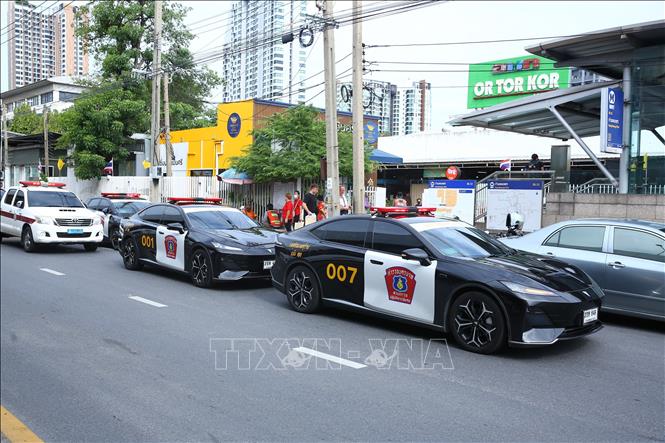 Hiện trường vụ xả súng tại chợ Or Tor Kor ở Bangkok, Thái Lan, ngày 28/7/2025. Ảnh: THX/TTXVN