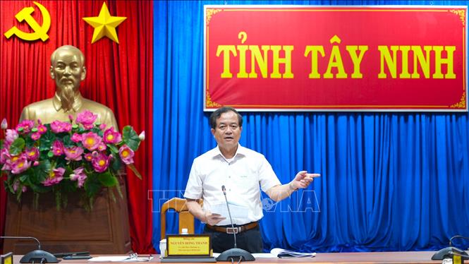 Phó Chủ tịch UBND tỉnh Tây Ninh Nguyễn Hồng Thanh phát biểu chỉ đạo. Ảnh: Minh Phú – TTXVN