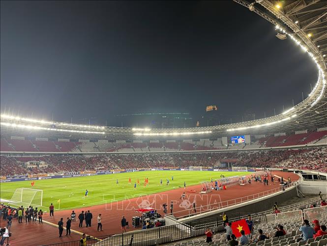 Sân Gelora Bung Karno -  nơi diễn ra trận chung kết Giải bóng đá vô địch U23 Đông Nam Á 2025 giữa Việt Nam gặp Indonesia. Ảnh: Đỗ Quyên-PV TTXVN tại Indonesia