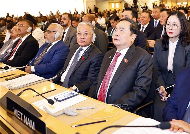 Chủ tịch Quốc hội Trần Thanh Mẫn dự Lễ khai mạc Hội nghị các Chủ tịch Quốc hội Thế giới lần thứ 6. Ảnh: Doãn Tấn – TTXVN