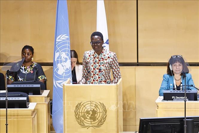 Inter-Parliamentary Union (IPU)’s President Tulia Ackson speaks at the opening ceremony. VNA Photo: Doãn Tấn