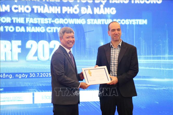 Thành phố Đà Nẵng được StartupBlink, tổ chức quốc tế uy tín, công nhận là 1 trong 12 hệ sinh thái năng động nhất toàn cầu và có tốc độ tăng trưởng nhanh nhất Việt Nam trong năm 2025. Ảnh: Khoa Chương - TTXVN