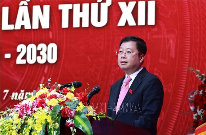 Bí thư Đảng ủy, Tổng Giám đốc Đài Truyền hình Việt Nam Nguyễn Thanh Lâm phát biểu. Ảnh: Dương Giang-TTXVN
