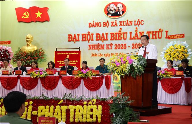 Đồng chí Phan Đình Trạc, Ủy viên Bộ Chính trị, Bí thư Trung ương Đảng, Trưởng Ban Nội chính Trung ương phát biểu chỉ đạo Đại hội. Ảnh: Sỹ Tuyên - TTXVN