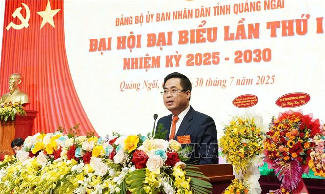 Phó Bí thư Tỉnh ủy, Chủ tịch UBND tỉnh Quảng Ngãi Nguyễn Hoàng Giang được chỉ định là Bí thư Đảng ủy UBND tỉnh Quảng Ngãi nhiệm kỳ 2025-2030. Ảnh: TTXVN