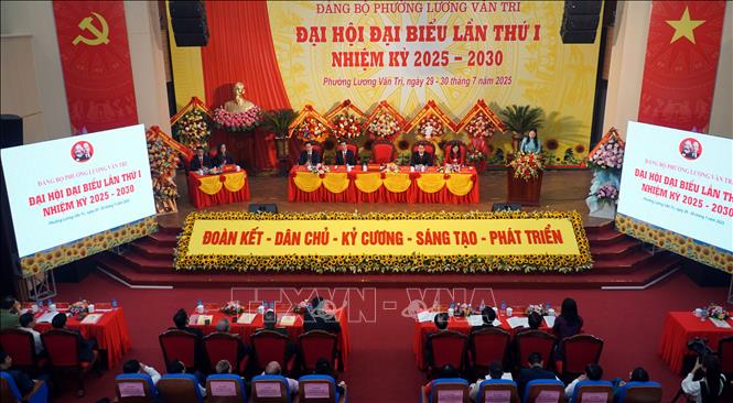 Quang cảnh Đại hội Đảng bộ phường Lương Văn Tri. Ảnh: Văn Đạt - TTXVN                   