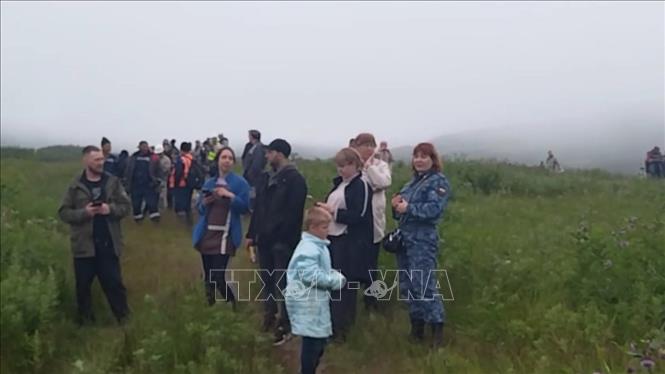 Người dân sơ tán tránh sóng thần ở vùng Sakhalin, sau trận động đất có độ lớn 8,8 ở Kamchatka, Nga ngày 30/7/2025. Ảnh: THX/TTXVN