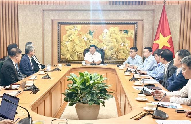 Phó Thủ tướng Nguyễn Chí Dũng làm việc với Hiệp hội Phát triển kinh tế bền vững Đài Loan (Trung Quốc). Ảnh: TTXVN phát