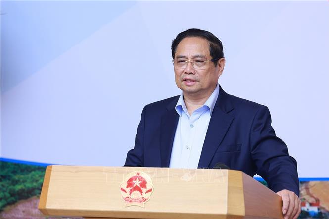 Thủ tướng Phạm Minh Chính chủ trì hội nghị. Ảnh: Dương Giang-TTXVN
