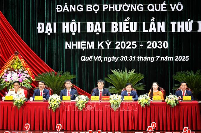 Đoàn chủ tịch Đại hội. Ảnh: Danh Lam - TTXVN 
