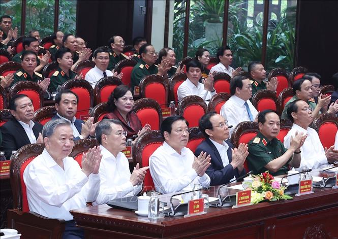 Tổng Bí thư Tô Lâm và các đại biểu dự buổi gặp mặt. Ảnh: Thống Nhất – TTXVN