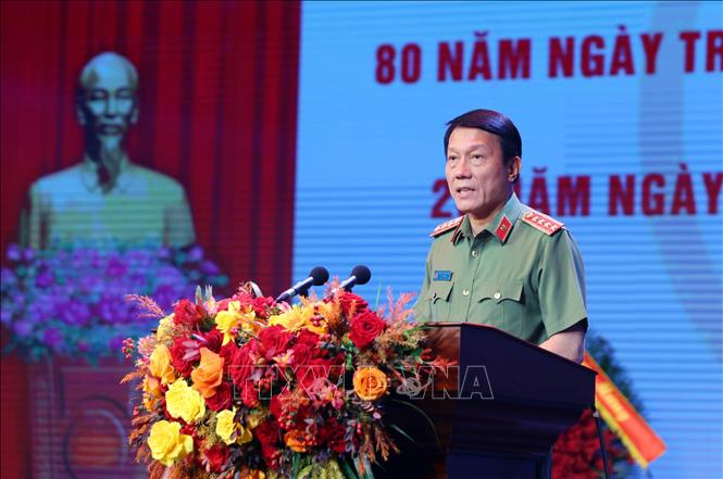 Đại tướng Lương Tam Quang, Bộ trưởng Bộ Công an phát biểu. Ảnh: Phạm Kiên - TTXVN