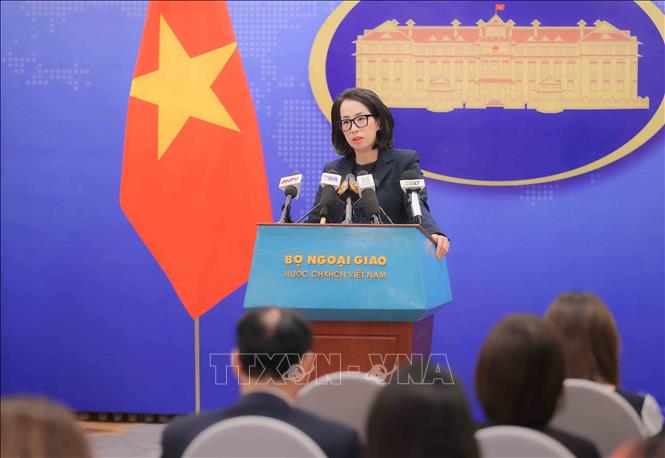 A view of the regular press briefing. VNA Photo: An Đăng