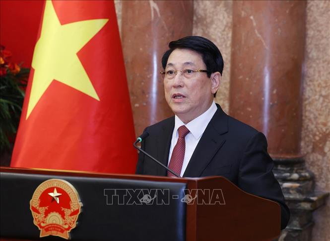 Chủ tịch nước Lương Cường phát biểu. Ảnh: Lâm Khánh - TTXVN